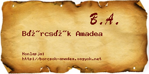 Börcsök Amadea névjegykártya